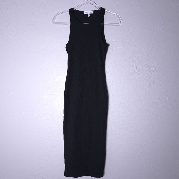 Good American Ribbed Midi Body Con Dress 0 - Picture 1 of 8